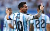 Lionel Messi se emociona ao marcar o primeiro gol da Argentina contra Argélia na Copa do Mundo de 2026