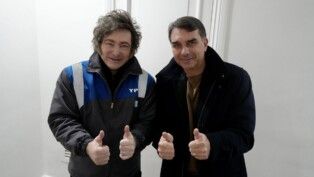 Javier Milei e Flávio Bolsonaro