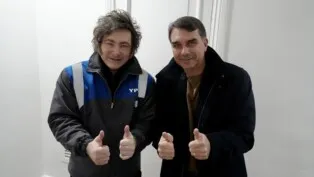 Javier Milei e Flávio Bolsonaro