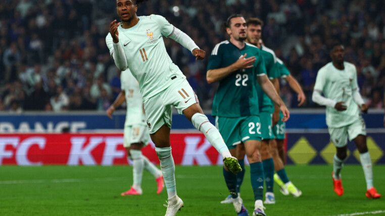 Soccer Football - International Friendly - France v Northern Ireland - Decathlon Arena Stade Pierre-Mauroy, Villeneuve-d'Ascq, France - June 8, 2026 France's Michael Olise celebrates scoring their first goal REUTERS/Sarah Meyssonnier