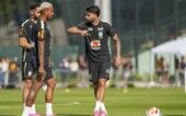 Paquetá, Wesley e Matheus Cunha no treino da seleção em Nova Jersey