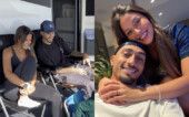Raphinha e a mulher Natalia Belloli em motorhome