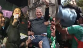 Torcida mexicana faz repórteres "voarem" em comemoração viral na Copa do Mundo