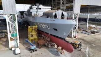 Marinha lança terceira fragata do programa Tamandaré em SC