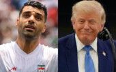 O atacante do Irã, Taremi, e o presidente dos Estados Unidos, Donald Trump O atacante do Irã, Taremi, e o presidente dos Estados Unidos, Donald Trump