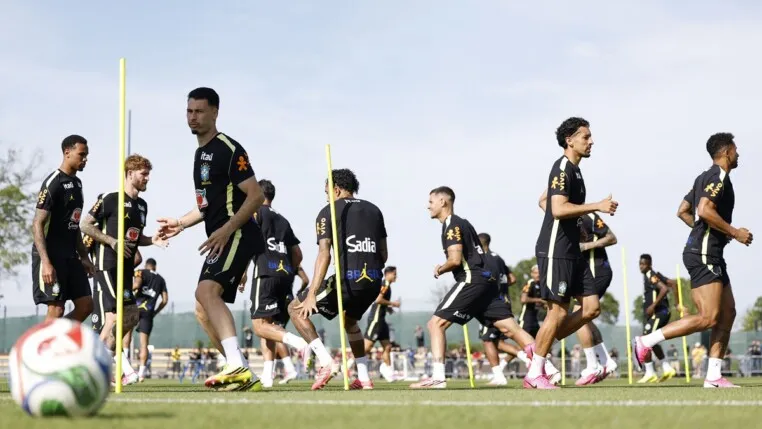 Treino físico da seleção brasileira em Nova Jersey