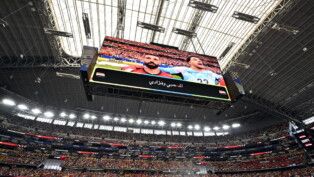 Estádio AT&T, em Dallas (EUA), no jogo entre Austrália e Egito