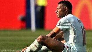 Mbappé na partida contra o Marrocos