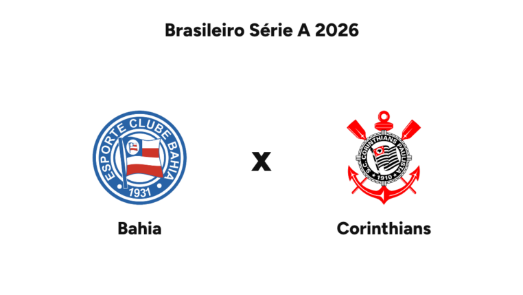 Onde assistir Bahia x Corinthians — Brasileiro Série A 2026
