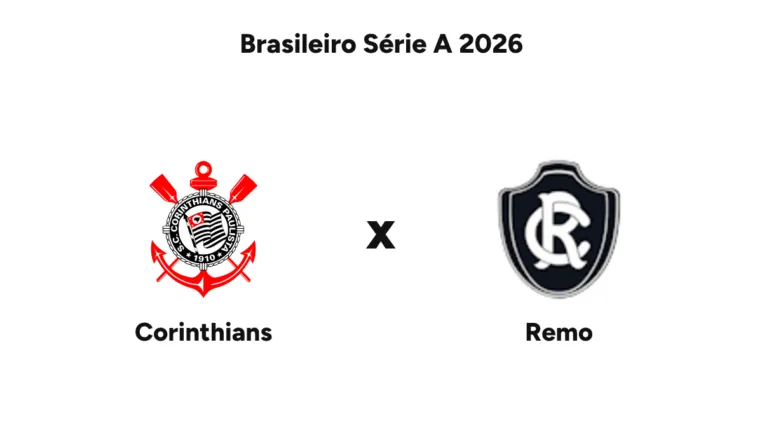 Onde assistir Corinthians x Remo — Brasileiro Série A 2026