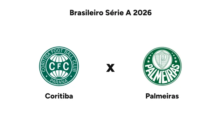 Onde assistir Coritiba x Palmeiras — Brasileiro Série A 2026