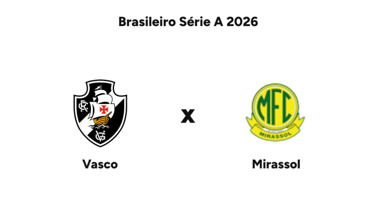 Onde assistir Vasco x Mirassol — Brasileiro Série A 2026