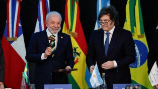 Cerimônia de transmissão da Presidência Pro Temporeda República Argentina para a República Federativa do Brasil Presidente da República, Luiz Inácio Lula da Silva, durante cerimônia de transmissão da Presidência Pro Tempore da República Argentina para a República Federativa do Brasil. Palácio San Martín, Buenos Aires, Argentina.