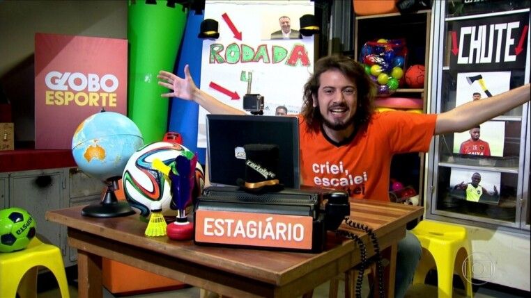 Lucas Strabko, o Cartolouco, no "Globo Esporte"