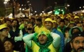Soccer Football - FIFA World Cup 2026 - Round of 16 - Brazil v Norway - Fans gather in Sao Paulo - Sao Paulo, Brazil - July 5, 2026 Brazil fans react as they watch the match in Sao Paulo REUTERS/Tuane Fernandes