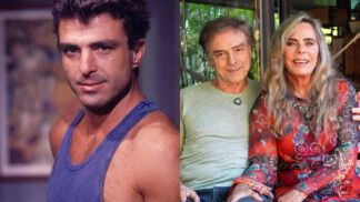 Carlos Alberto Riccelli na novela "Vale Tudo" (1988) e atualmente, com a atriz Bruna Lombardi