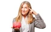 senior beautiful woman with a brain