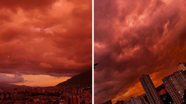 Céu de Caracas fica vermelho após terremotos deixarem destruição na Venezuela