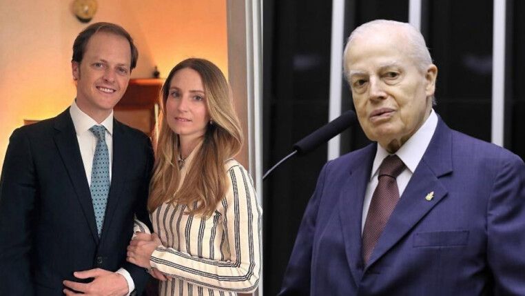 Dom Rafael e Margherita delle Piane; à direita, Dom Bertrand de Orleans e Bragança