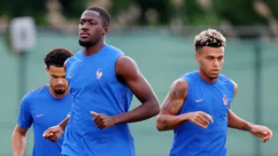 Soccer Football - FIFA World Cup 2026 - France Training - Melanie Lane Training Grounds, East Hanover, New Jersey, U.S. - June 29, 2026 France's Warren Zaire Emery, Ibrahima Konate and Desire Doue during training IMAGN IMAGES via Reuters/Vincent Carchietta