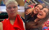 Erling Haaland no vestiário após Brasil 1 x 2 Noruega; à direita, esposa do atacante comemora vitória Erling Haaland no vestiário após Brasil 1 x 2 Noruega; à direita, esposa do atacante comemora vitória