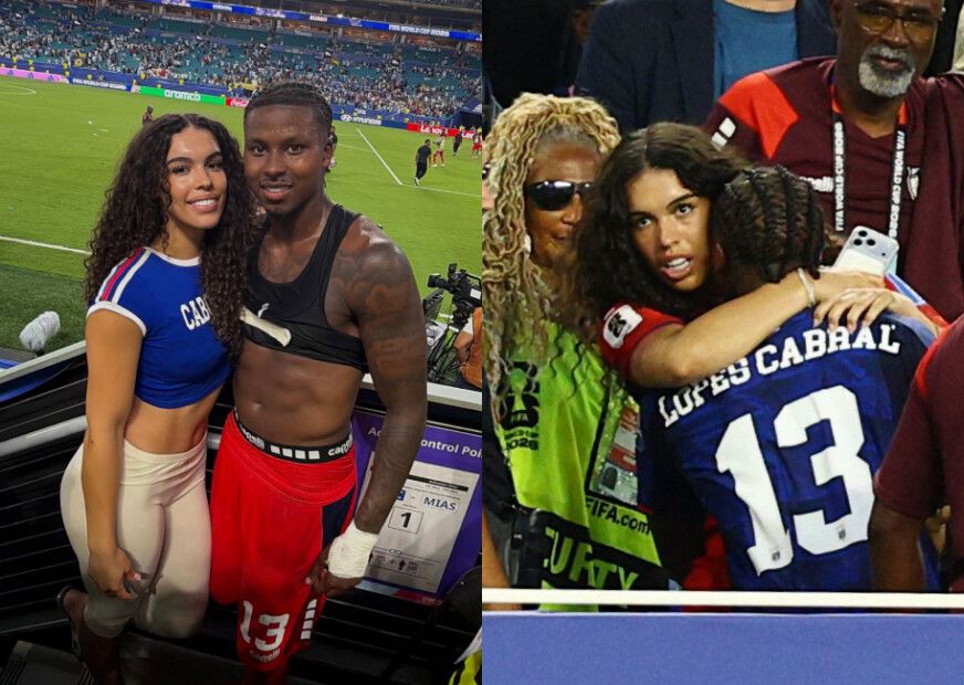 Jayley da Cruz com o namorado Sidny Lopes Cabral, jogador de Cabo Verde