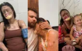 Káh Felipe, influenciadora com doença rara, ao lado do marido e da filha Káh Felipe, influenciadora com doença rara, ao lado do marido e da filha