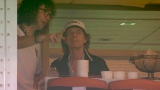 Mick Jagger e Lucas Jagger no Hard Rock Stadium, palco da semifinal da Copa do Mundo 2026 entre Noruega e Inglaterra