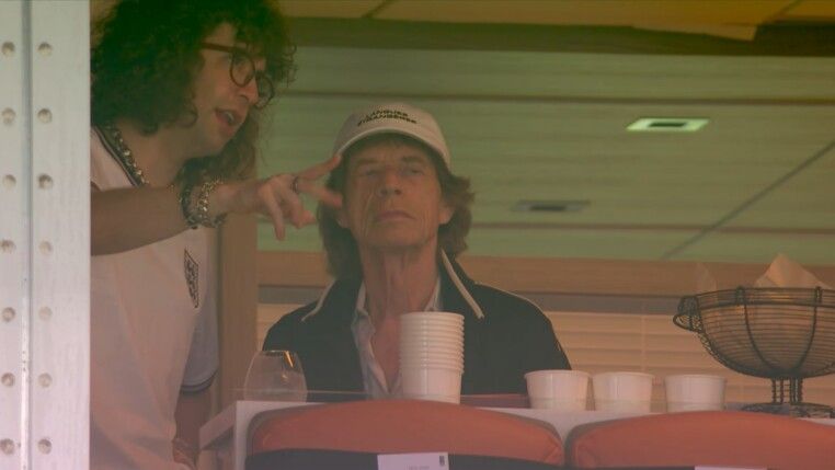 Mick Jagger e Lucas Jagger no Hard Rock Stadium, palco da semifinal da Copa do Mundo 2026 entre Noruega e Inglaterra