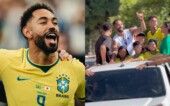 Matheus Cunha desfila em carro aberto em Baía Formosa (RN)