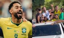 Matheus Cunha desfila em carro aberto em Baía Formosa (RN)