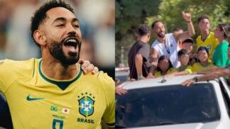 Matheus Cunha desfila em carro aberto em Baía Formosa (RN)