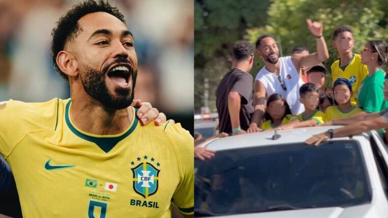 Matheus Cunha desfila em carro aberto em Baía Formosa (RN)