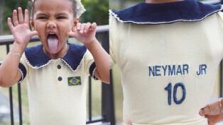 Mel, filha de Neymar e Bruna Biancardi, imita comemoração do pai
