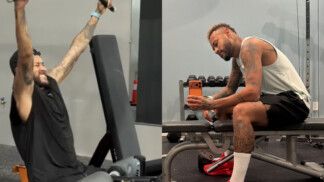 Neymar treina na academia antes de retornar ao Brasil