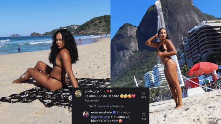 Rebeca Andrade posa de biquíni e se declara a empresária
