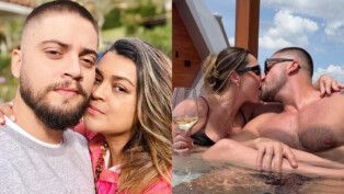 Rodrigo Godoy com Preta Gil (à esquerda) e Rhuana Rodrigues (à direita)