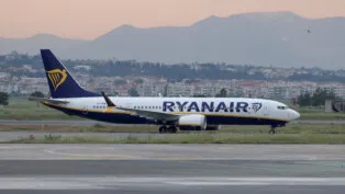 FILE PHOTO: FILE PHOTO: A Ryanair plane on a tarmac of Makedonia airport in Thessaloniki, Greece, May 7, 2026. REUTERS/Alexandros Avramidis/File Photo