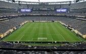 Vista geral do interior do MetLife Stadium, em East Rutherford, Nova Jersey (EUA), antes da entrevista coletiva do Grupo de Estudos Técnicos da Fifa na véspera da final da Copa do Mundo de 2026.