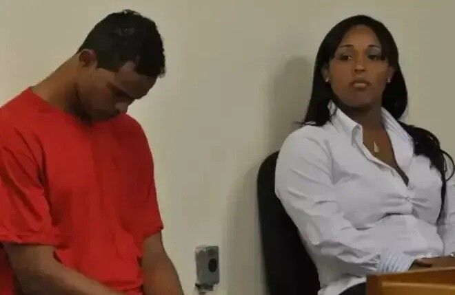 Bruno Fernandes e Dayanne Rodrigues do Carmo no julgamento sobre a morte de Eliza Samúdio