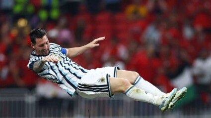Futebol — Copa do Mundo da FIFA 2026 — oitavas de final — Argentina x Egito — Estádio de Atlanta, Atlanta, Geórgia, EUA — 07/07/2026. Lionel Messi, da Argentina, comemora após a partida.