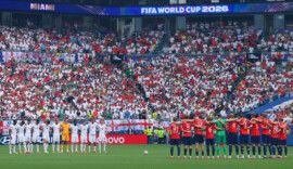 1 minuto de silêncio em Noruega x Inglaterra na Copa