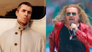 Liam Gallagher, vocalista do Oasis, e Fher Olvera, líder do Maná