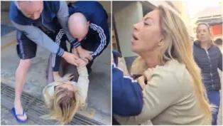 foto mostra pre-candidata partindo pra cima de entregador em contagem
