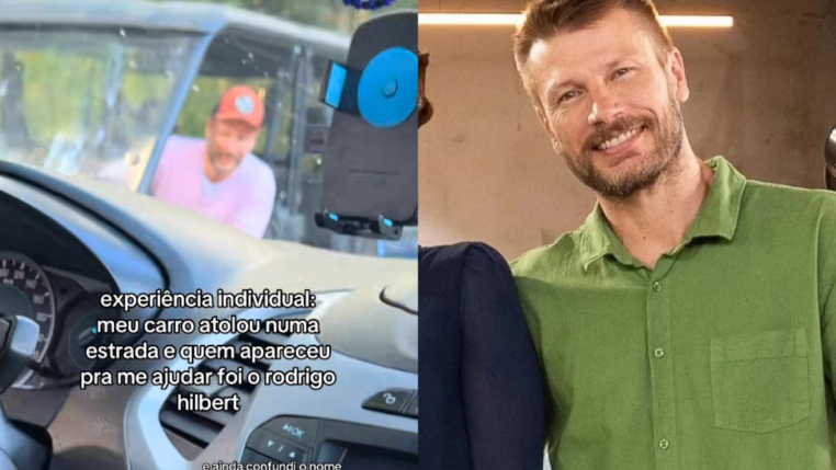 Rodrigo Hilbert salva carro atolado e vídeo bomba no TikTok