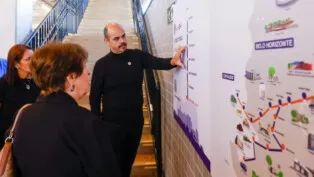 mateus simões durante inauguração da linha 2 do metrô de BH