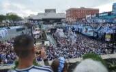 Fans a day before Argentina vs England semi-final football match of the FIFA 2026 World Cup in Atlanta Torcedores da Argentina se reúnem no complexo Underground Atlanta na véspera da semifinal entre Argentina e Inglaterra pela Copa do Mundo da FIFA 2026, em Atlanta, Geórgia, EUA, em 14/07/2026.