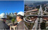 foto mostra visita do prefeito damião à obra do trevo do belvedere em BH