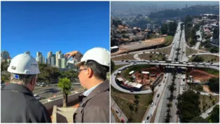foto mostra visita do prefeito damião à obra do trevo do belvedere em BH