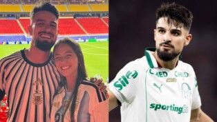 Flaco López e Clari Cremaschi na Copa do Mundo 2026; à direita, Flaco no Palmeiras